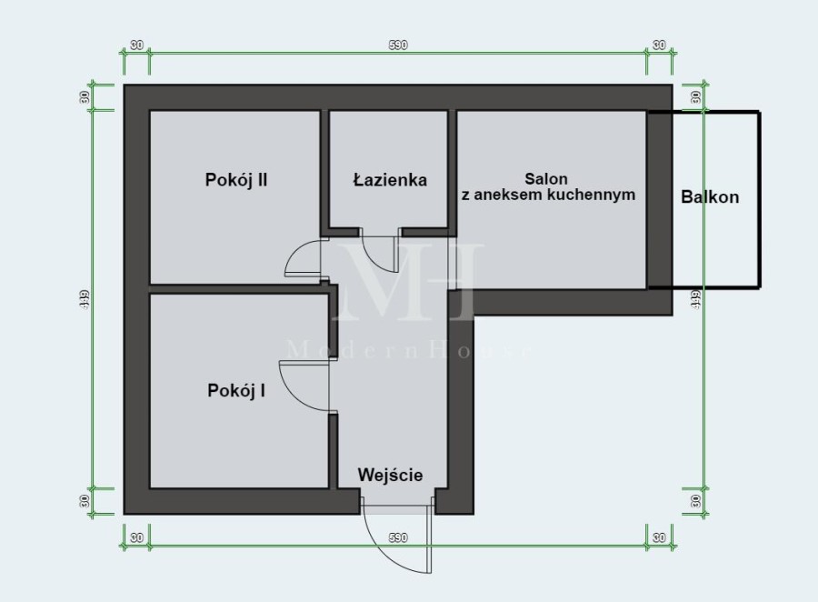białostocki, Białystok, Białystok, Transportowa, Mieszkanie dwustronne do wejścia (3 pokoje)