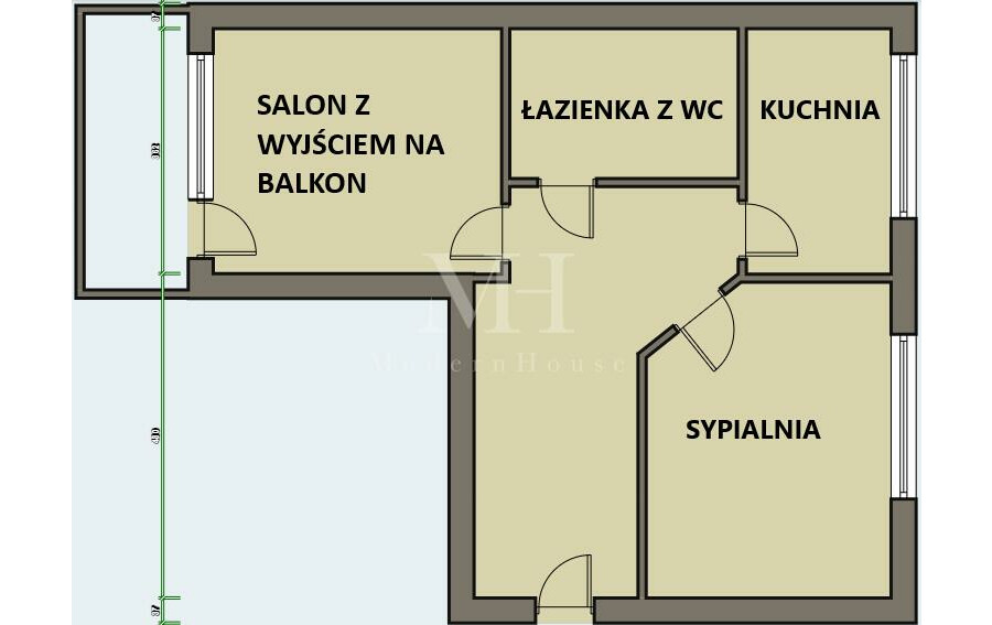 białostocki, Białystok, Białystok, Komisji Edukacji Narodowej, Dwupokojowe mieszkanie z balkonem na parterze 32m2