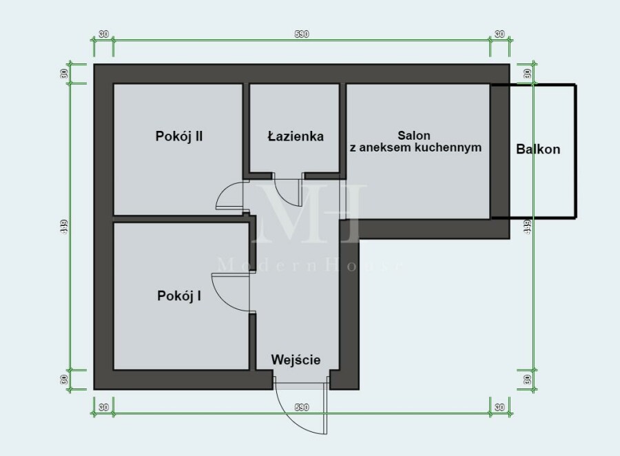 białostocki, Białystok, Białystok, Transportowa, Mieszkanie dwustronne do wejścia (3 pokoje)