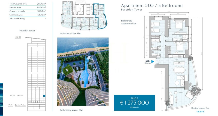Limassol, Apartament w Limassol Blu Marine - Styl i Komfort w Sercu Miasta