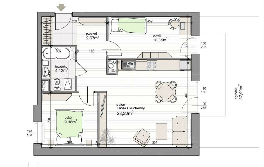 Białystok, Wiatrakowa, Mieszkanie 3 pokoje z ogródkiem – Antoniuk, parter, garaż